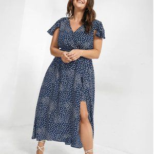 Bloomchic V Neck Butterfly Pattern Split Dress Size 2X/20 NWOT